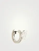 Serti Sur Vide 18K White Gold Hoop Earring With Diamonds