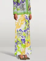 Printed Wide-Leg Trousers