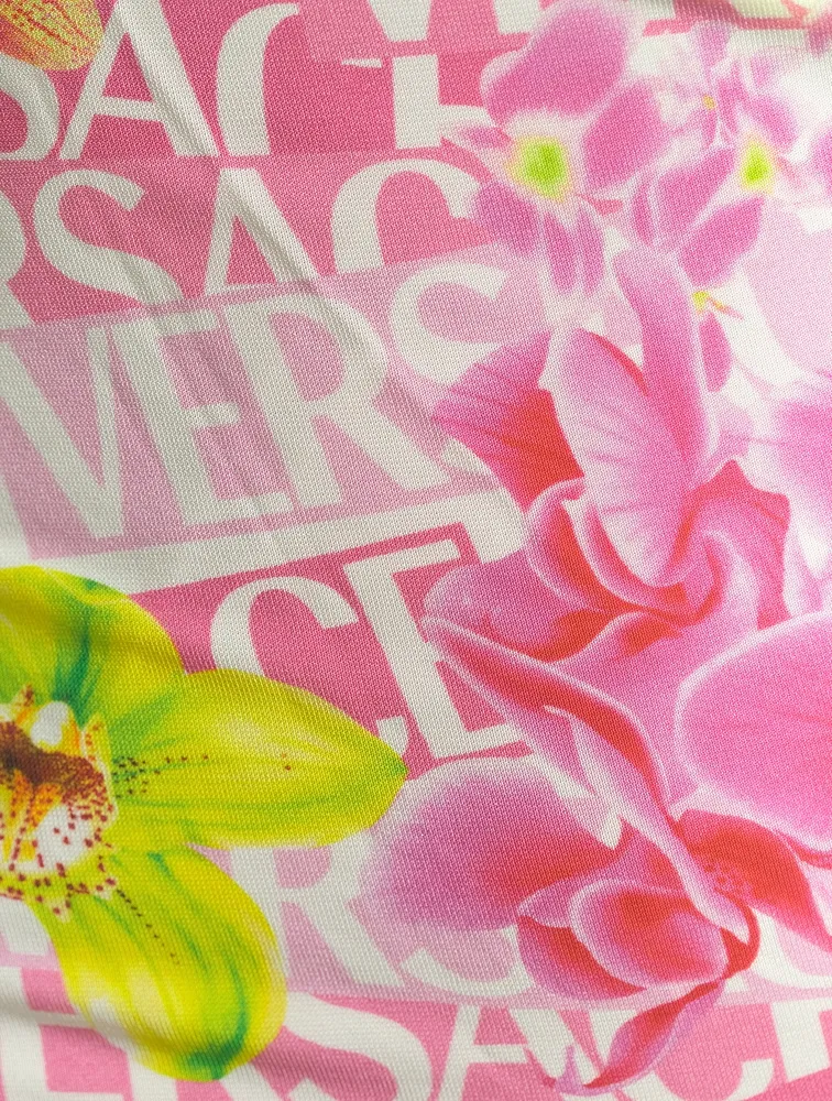 Sleeveless Top Logo Orchid Print