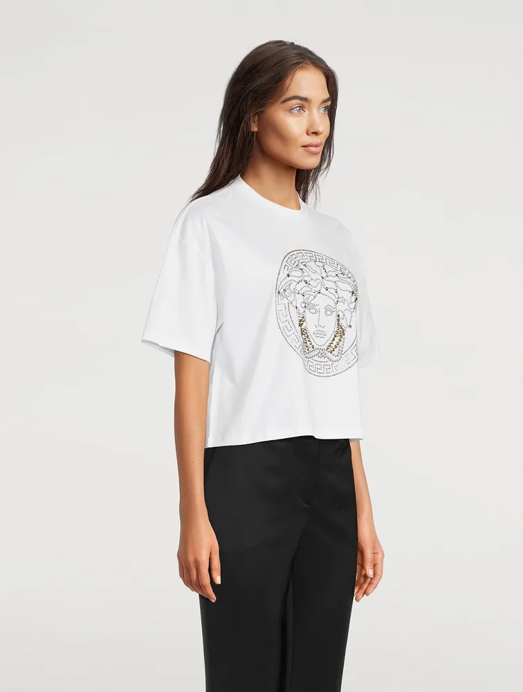 Studded Medusa Crop T-Shirt