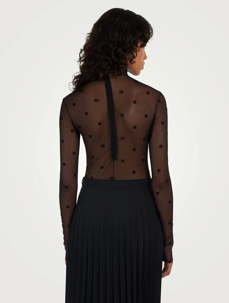 GIVENCHY Tulle Jacquard 4G Bodysuit