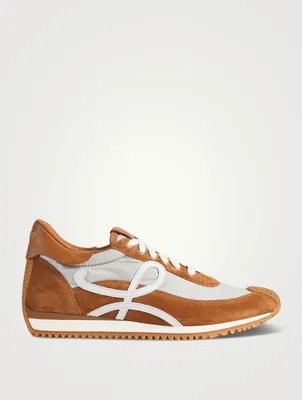 Nylon And Suede Flow Runner Sneakers