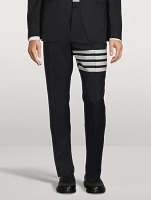 Plain Weave Suiting Pants With Back Strap