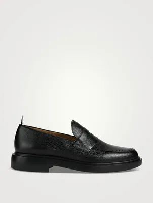 Pebble Grain Leather Penny Loafers