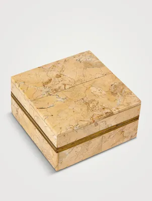 Tessellated Stone And Brass Box