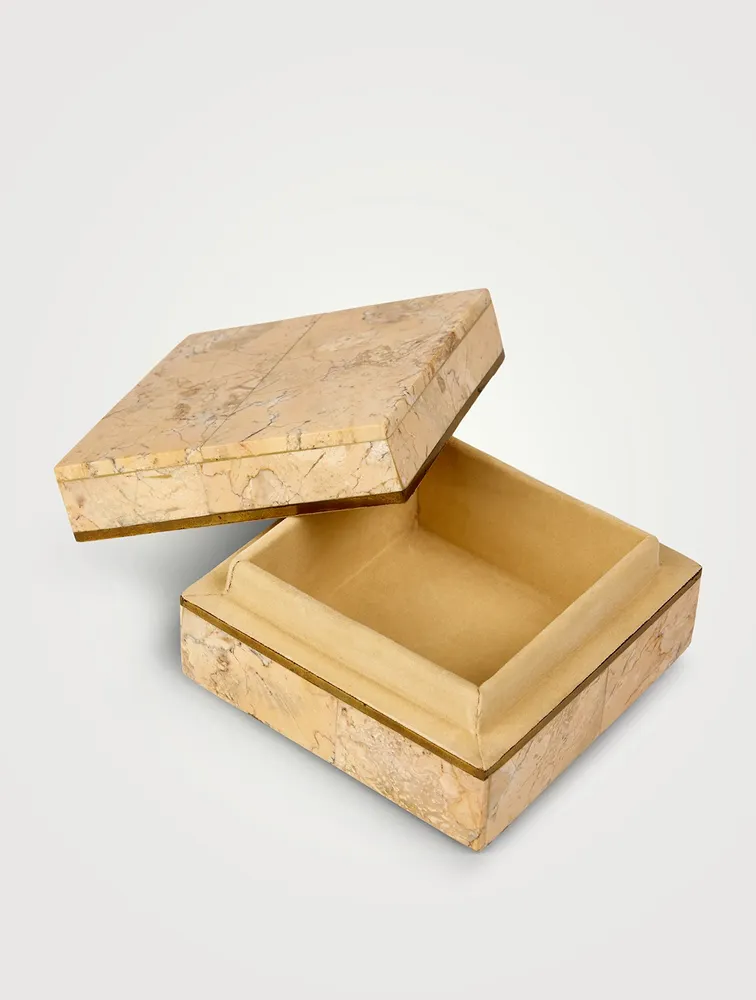Tessellated Stone And Brass Box