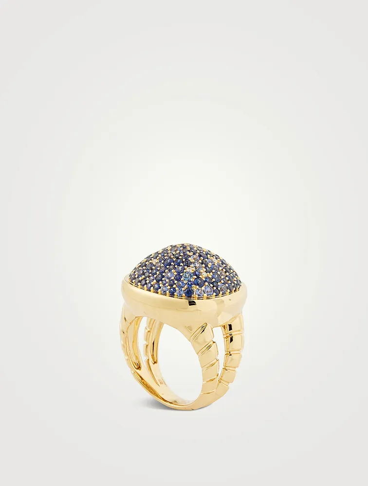 Tigella Blue Sapphire Pavé Ring
