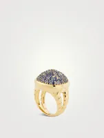 Tigella Blue Sapphire Pavé Ring