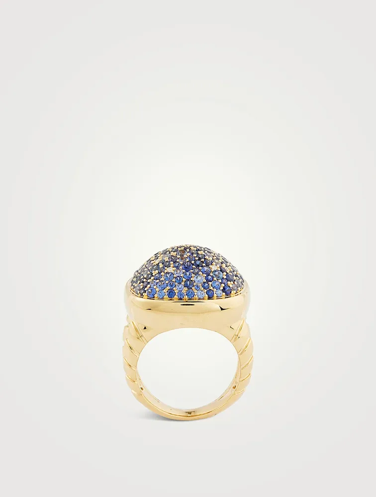 Tigella Blue Sapphire Pavé Ring