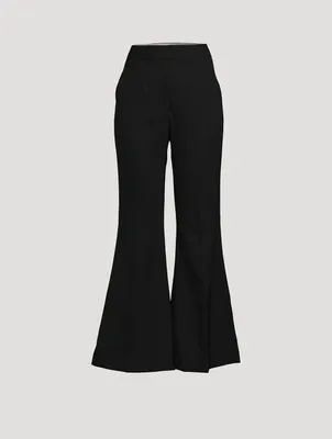 Wide-Leg Wool Trousers