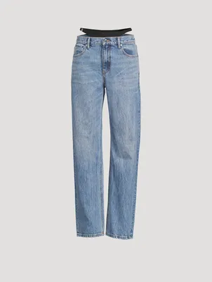 Low-Rise Straight Jeans With Bikini Layer