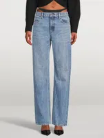 Low-Rise Straight Jeans With Bikini Layer