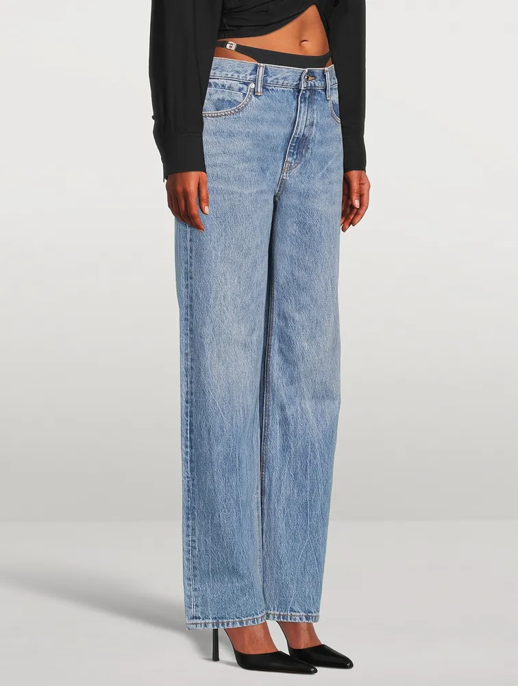 Low-Rise Straight Jeans With Bikini Layer