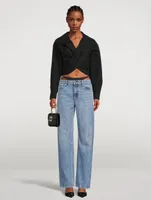 Low-Rise Straight Jeans With Bikini Layer