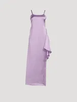 Asymmetric Satin Slip Dress