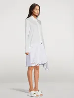 Asymmetric Poplin And Denim Shirt Dress