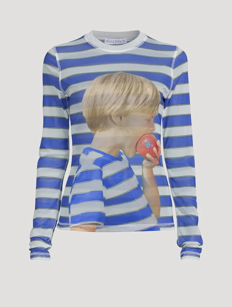 Long-Sleeve T-Shirt With Boy Print