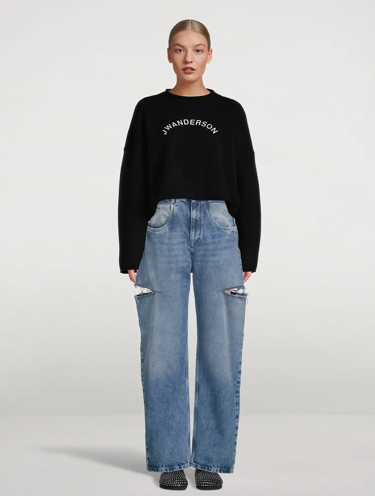 Wool And Cashmere Cropped Sweatshirt