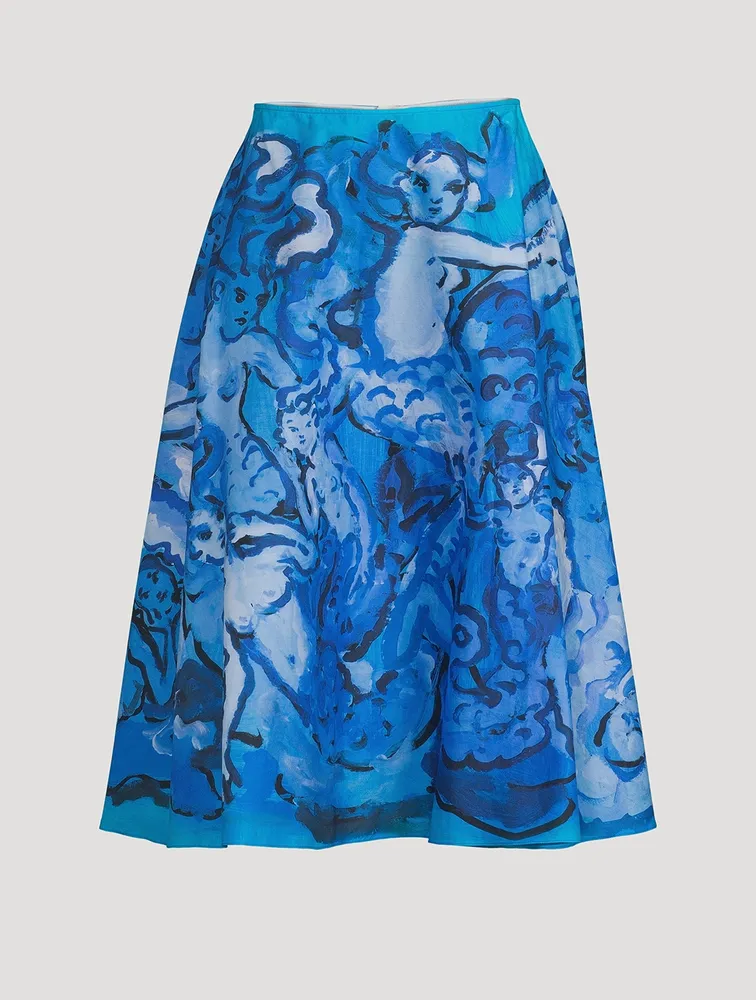 Printed Midi Skirt