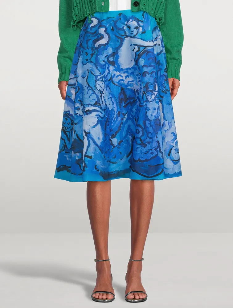 Printed Midi Skirt