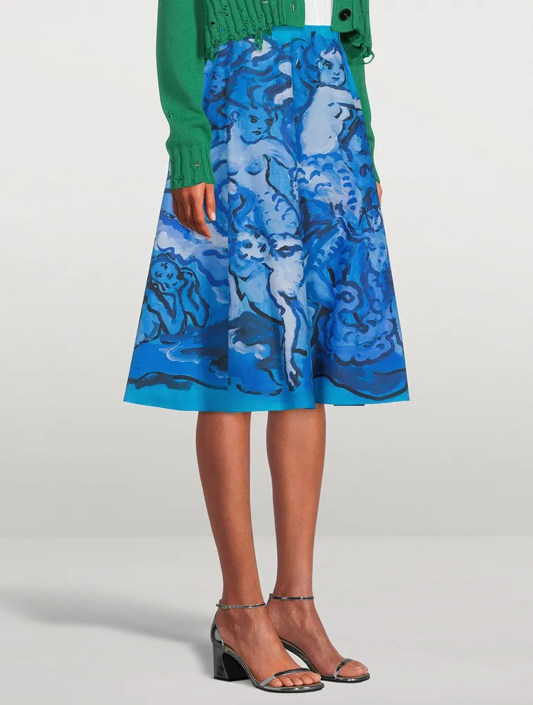 Printed Midi Skirt