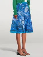 Printed Midi Skirt