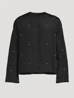 Puffer Jacket With Pearl Details