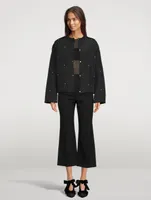 Puffer Jacket With Pearl Details