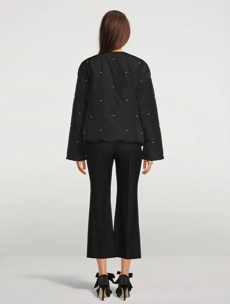 Puffer Jacket With Pearl Details