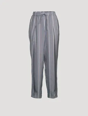 Silk Balloon Trousers Stripe Print