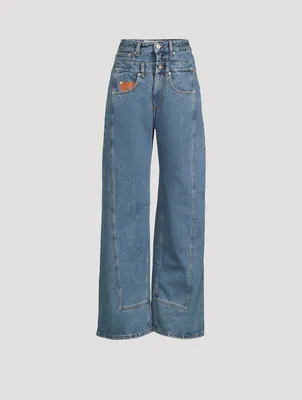 Trompe L'œil Wide-Leg Jeans