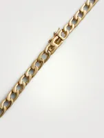 18K Gold Chain Link Choker With Round Diamond