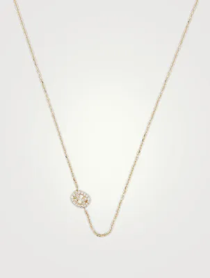 Love Letter 14K Gold Cancer Pavé Zodiac Necklace With Diamonds