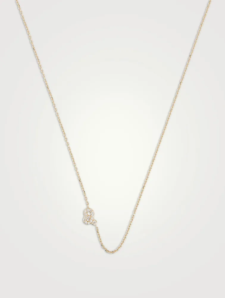 Love Letter 14K Gold Leo Pavé Zodiac Necklace With Diamonds
