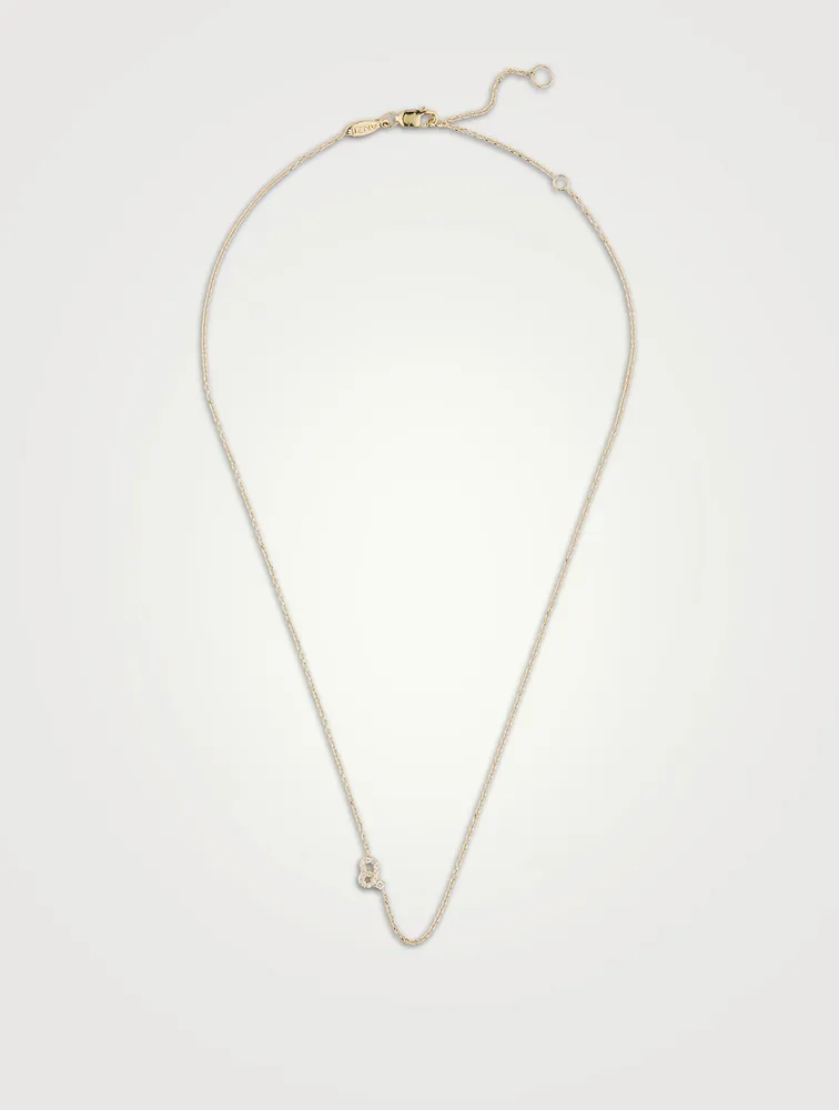 Love Letter 14K Gold Leo Pavé Zodiac Necklace With Diamonds