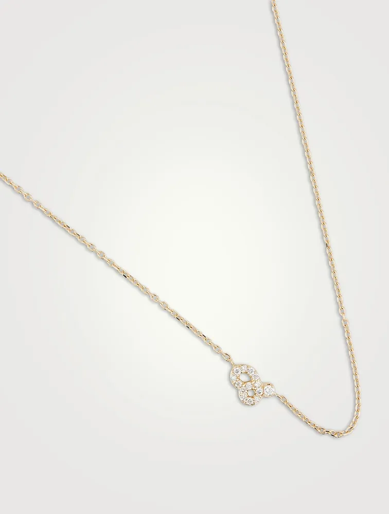 Love Letter 14K Gold Leo Pavé Zodiac Necklace With Diamonds
