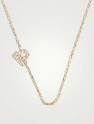 Love Letter 14K Gold Libra Pavé Zodiac Necklace With Diamonds