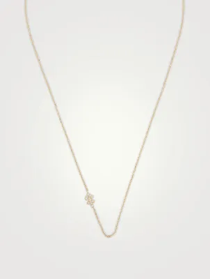 Love Letter 14K Gold Sagittarius Pavé Zodiac Necklace With Diamonds