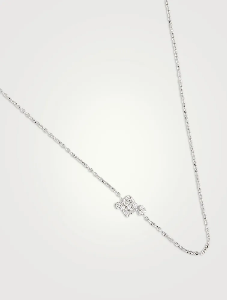 Love Letter 14K Gold Scorpio Pavé Zodiac Necklace With Diamonds