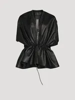 Sail Drawstring Leather Jacket