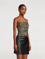 Mesh Corset Bodysuit Camo Print