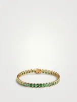 18K Gold Bezeled Emerald Bracelet