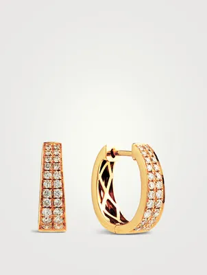 Meryl 18K Gold Huggie Earrings With Diamonds