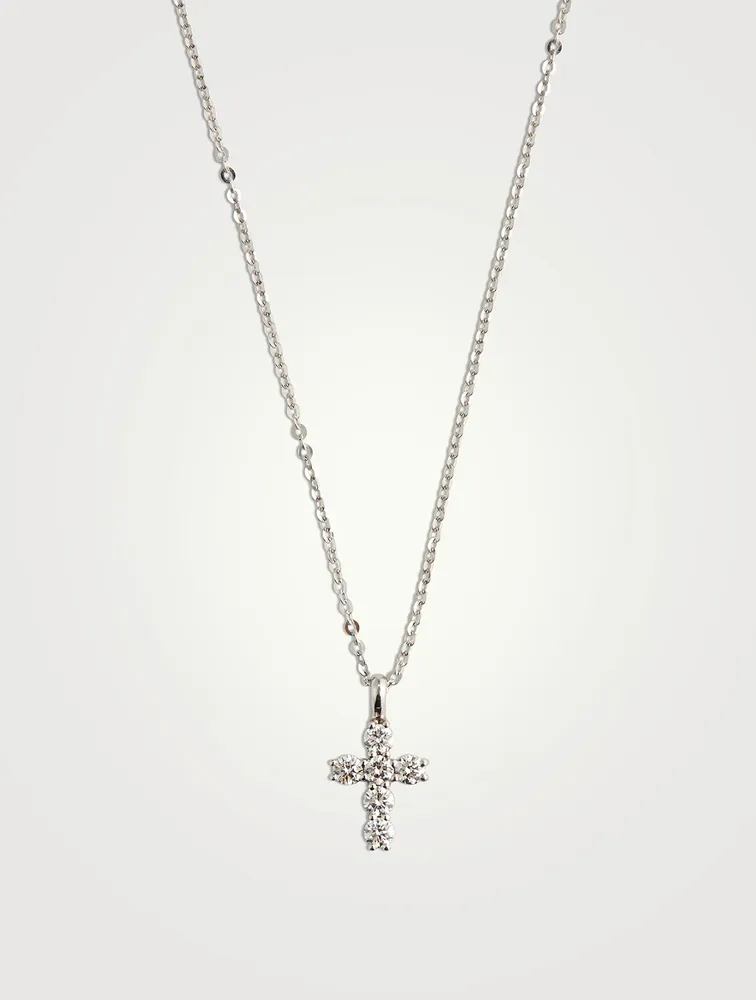 18K Gold Cross Necklace With Diamonds