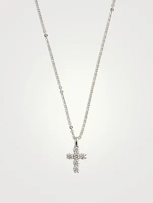 18K Gold Cross Necklace With Diamonds