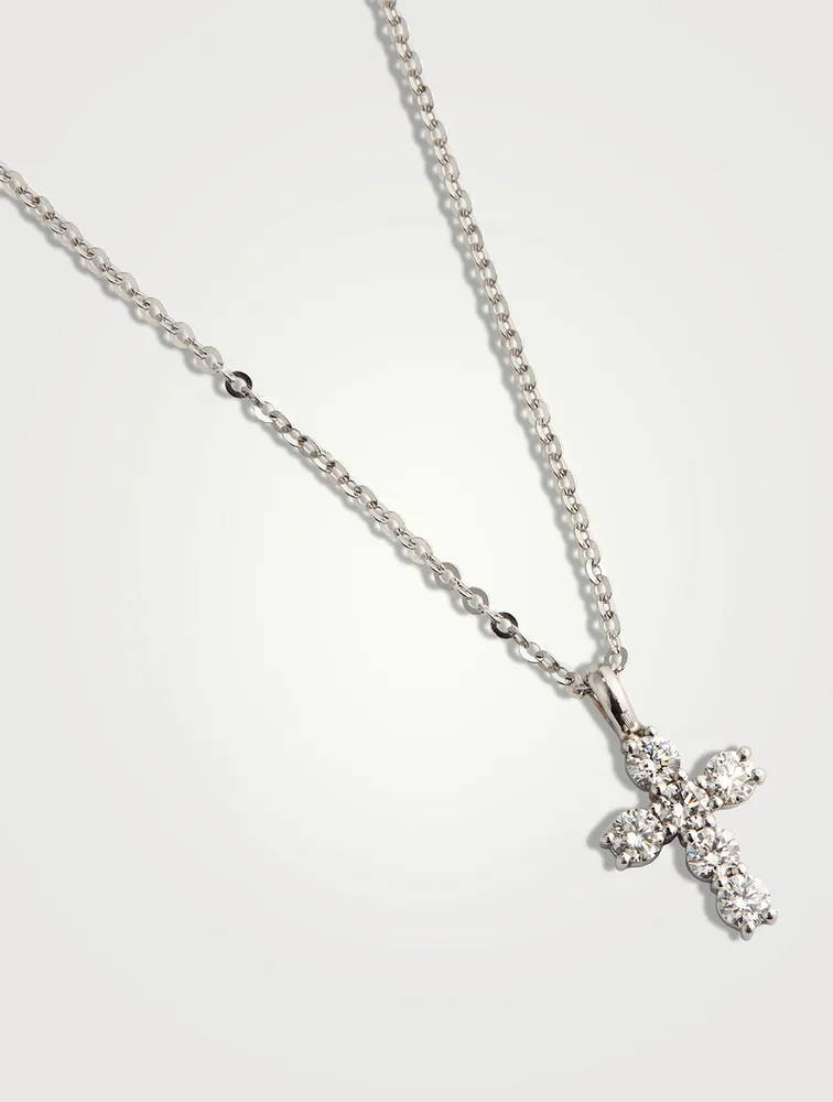 18K Gold Cross Necklace With Diamonds