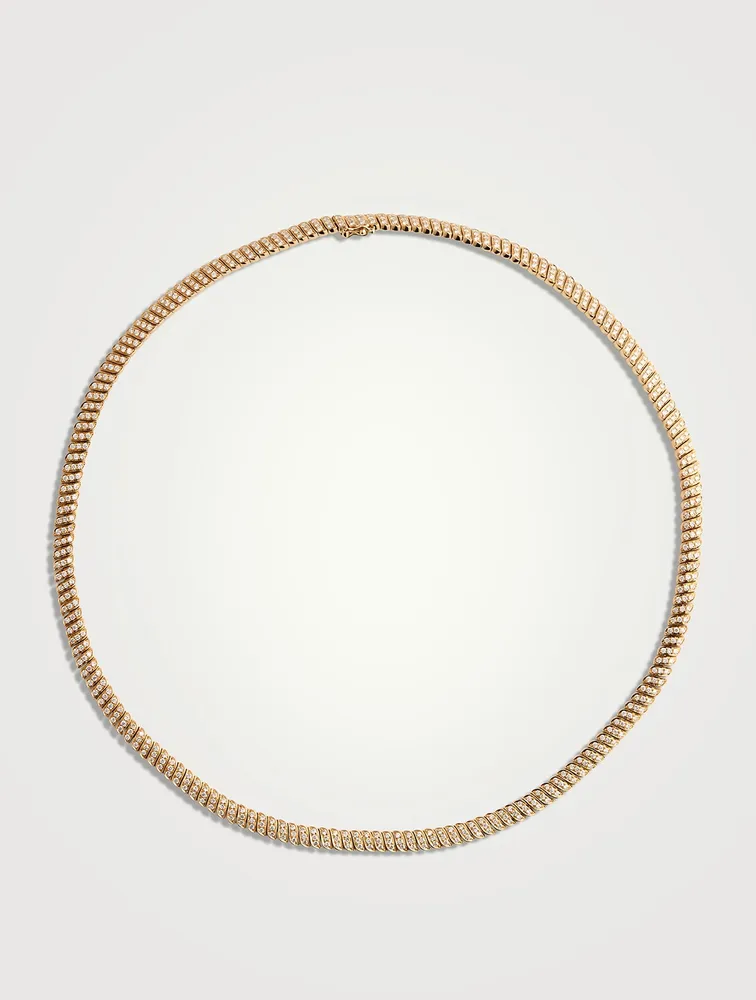 Zoe 18K Gold Thin Diamond Choker Necklace