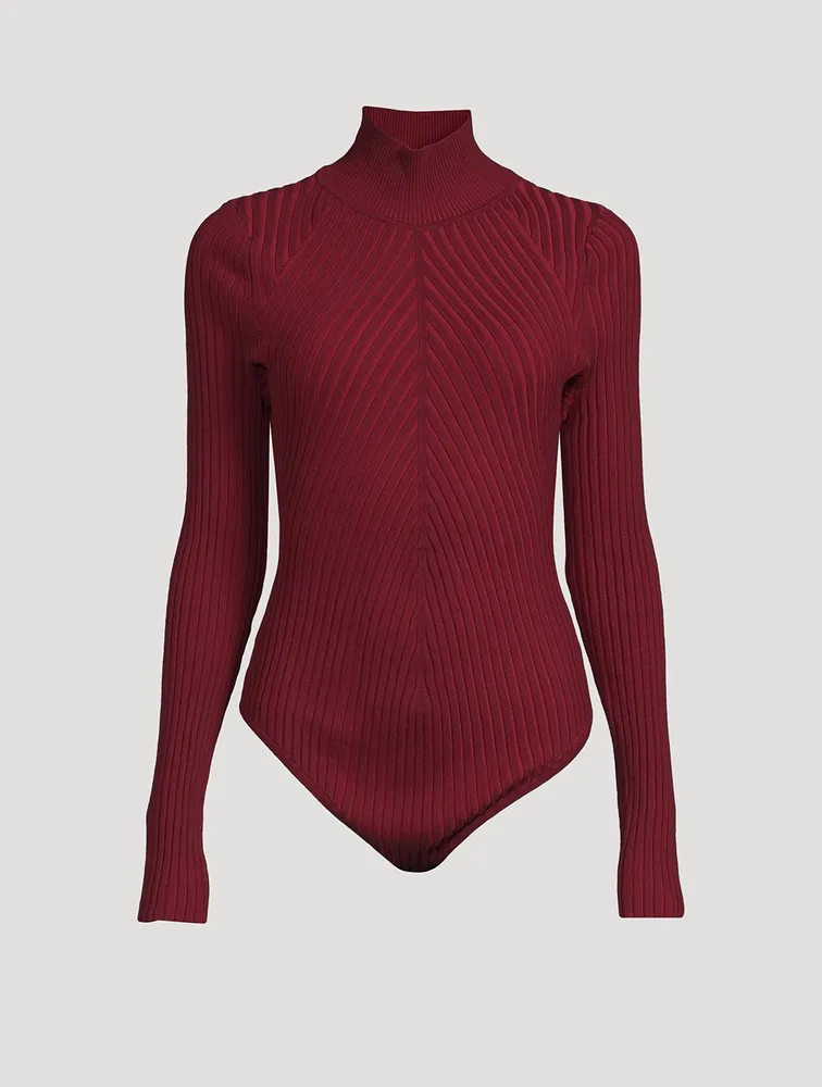 Ribbed Knit Turtleneck Bodysuit