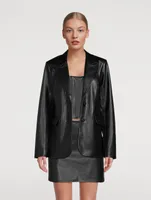 Faux Leather Blazer