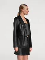 Faux Leather Blazer